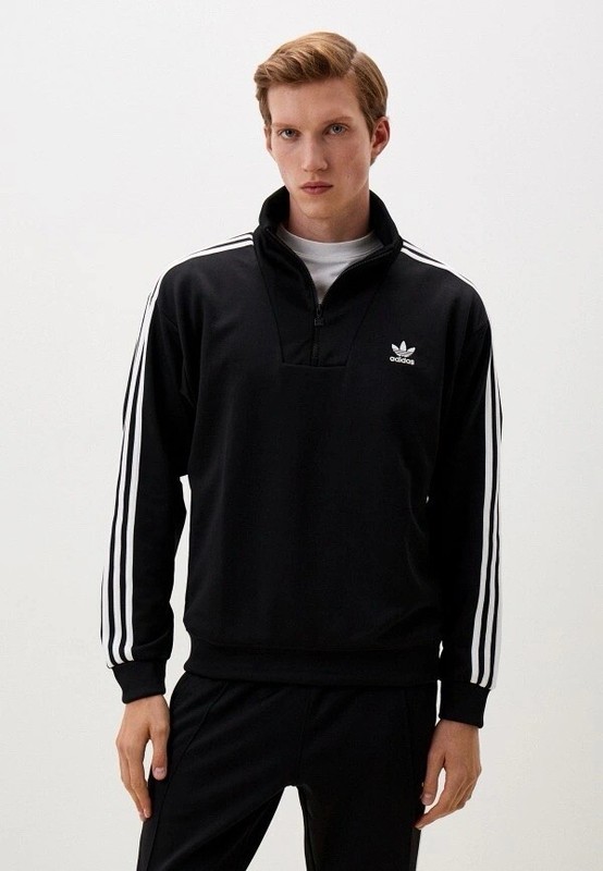 Adidas Adicolor Size Large Mens Black Funnel Neck Track Pullover Top gallery