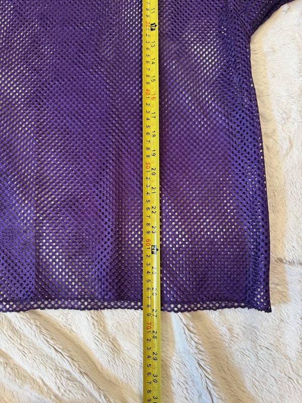 Vintage INDY Knit Purple Mesh Fabric Oversized Made in USA Large Practice Jersey gallery