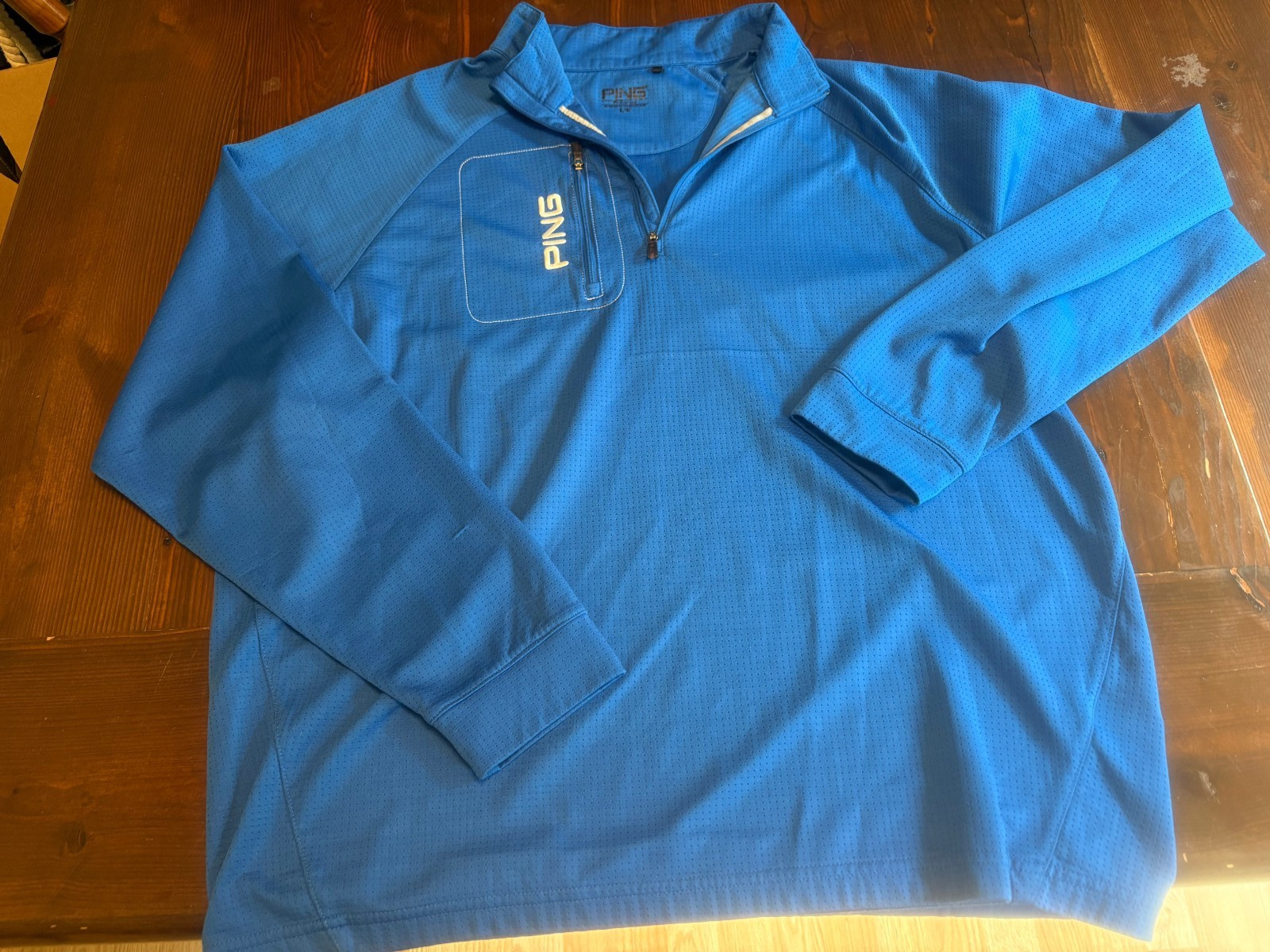 Ping 1/4 Zip Pullover Men's Large Blue Long Sleeve Pocket Golf Athletic gallery