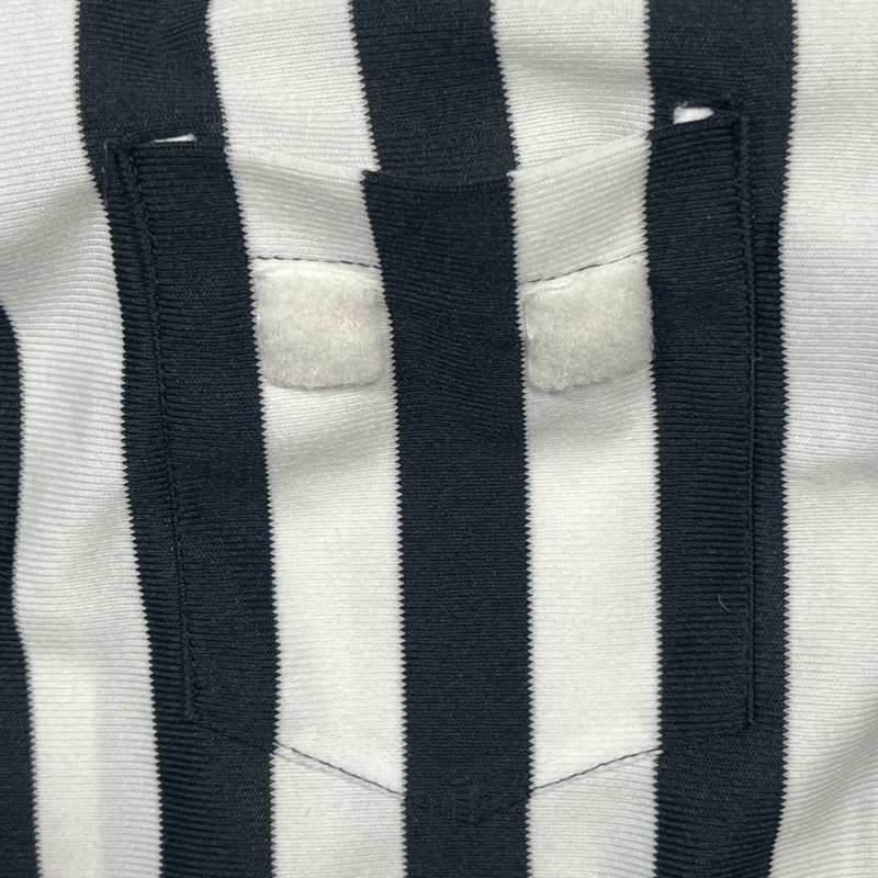 Cliff Keen Referee Jersey Men Large Black White Striped Quarter Zip Short Sleeve gallery