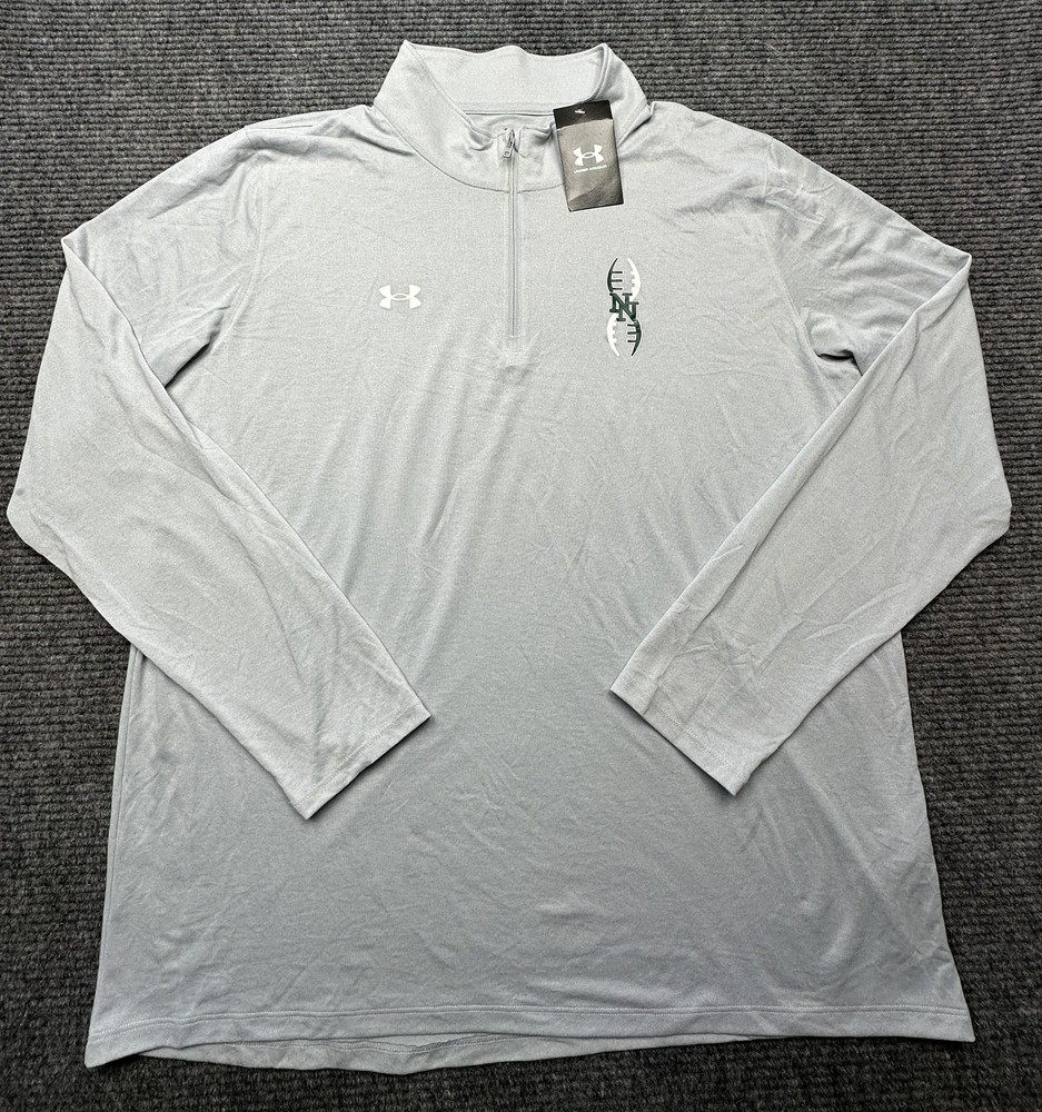 Under Armour Pullover Mens 2XL Gray CoolSwitch 1/4 Zip Football Shirt Top