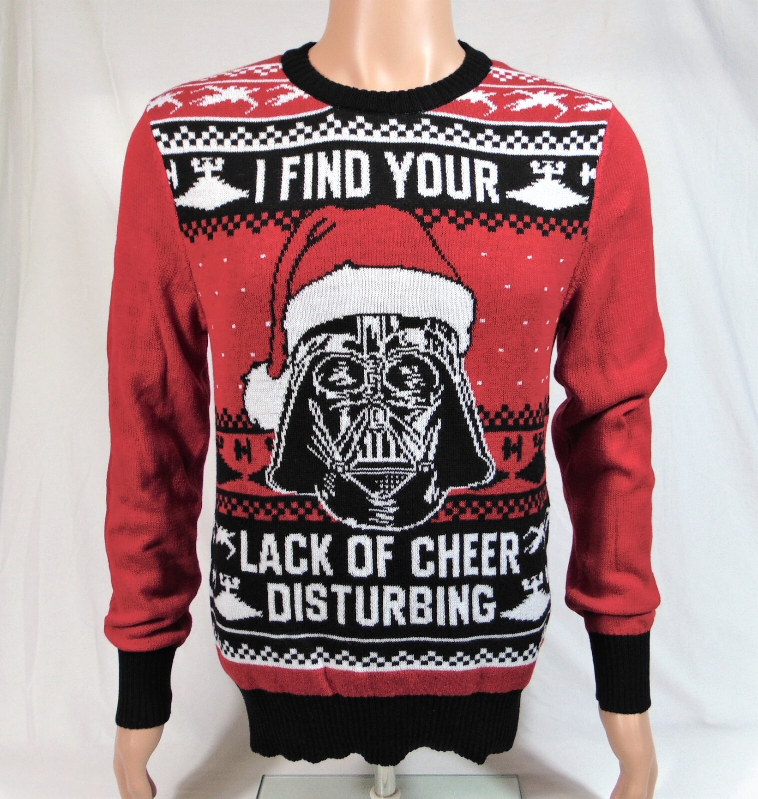 Star Wars Darth Vader Santa Red & Black Ugly Christmas Sweater Sz S Unisex NEW gallery