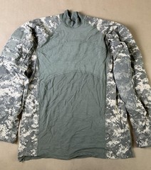 US Army Combat Shirt Mens Large Green ACU Camo FR Long Sleeve Mock Neck