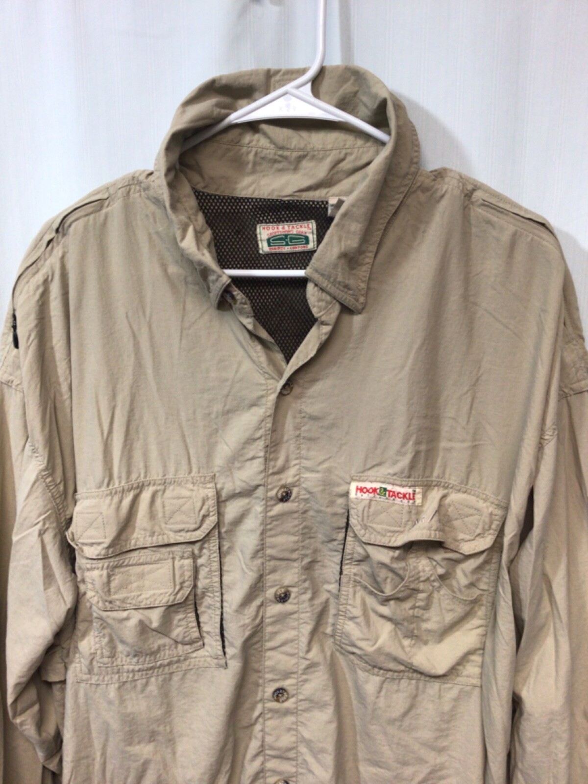 Hook & Tackle Outfitters Beige XL Long Sleeve Nylon Activewear Fishing B13 gallery