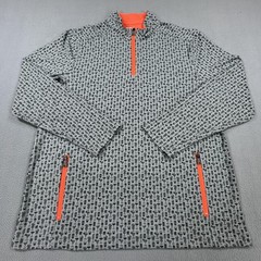 Birdie Bound Golf 1/4 Zip Shirt Mens Large Gray Cocktail Drink Print Pullover