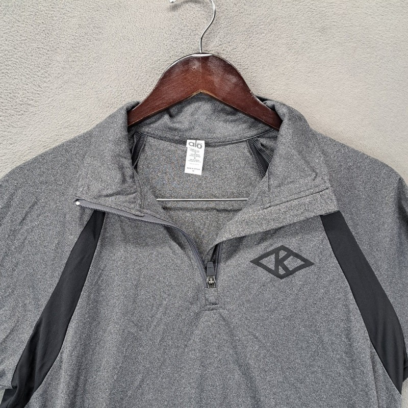 Alo Mens Gray 1/4 Zip Pullover Athletic Long Sleeve Shirt Size M Yoga gallery