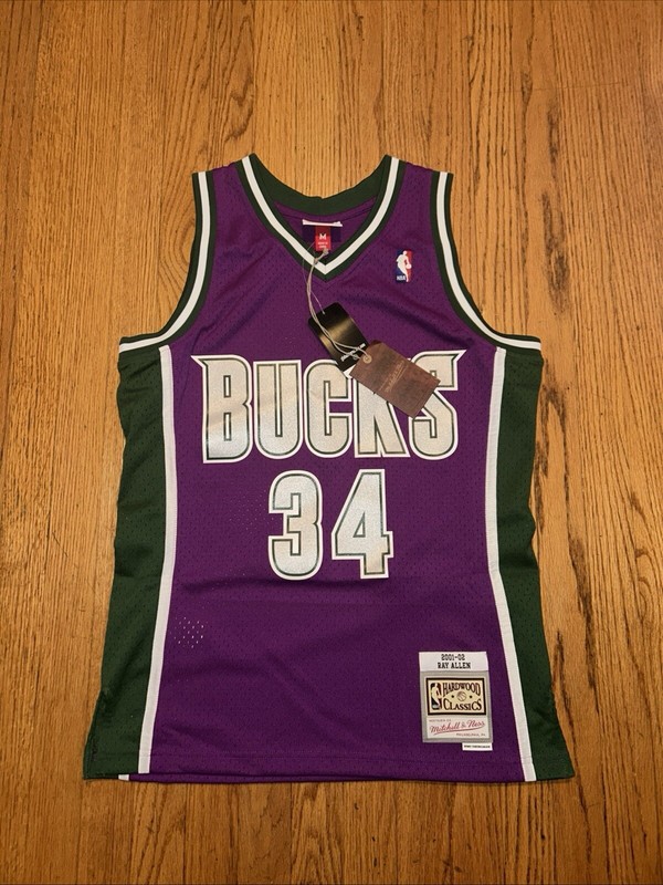 Mens Mitchell & Ness NBA SWINGMAN JERSEY - MILWAUKEE BUCKS 2001 RAY ALLEN gallery