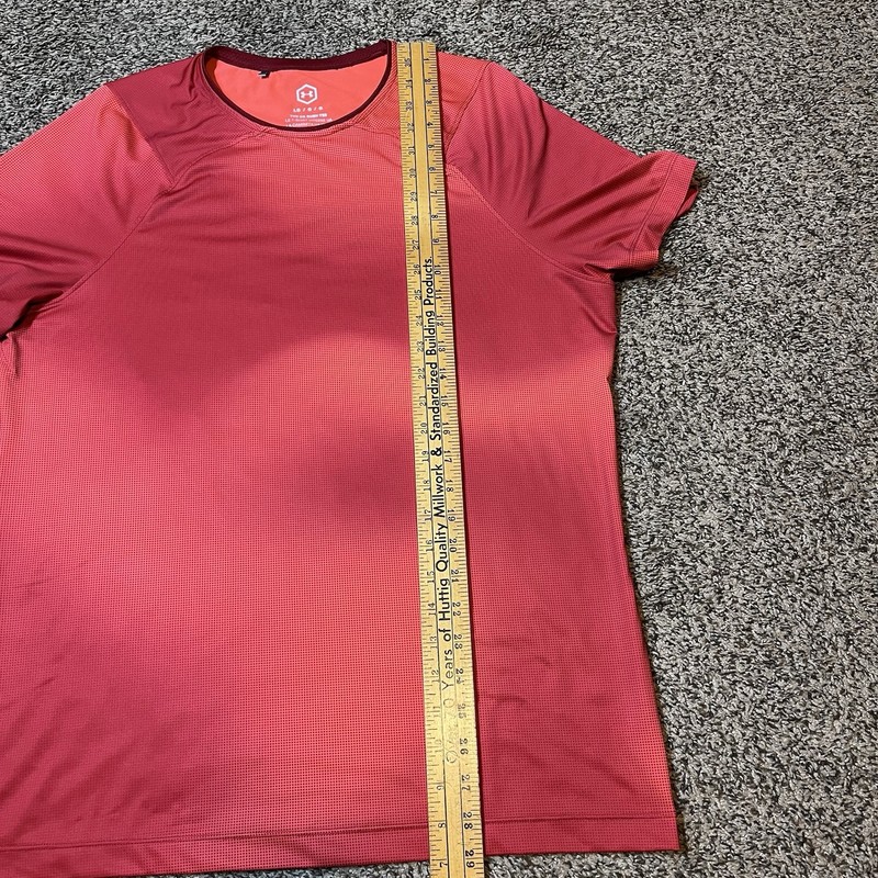 Under Armour UA Rush HeatGear Fitted Tee Red Men’s Large Celliant Running Shirt gallery