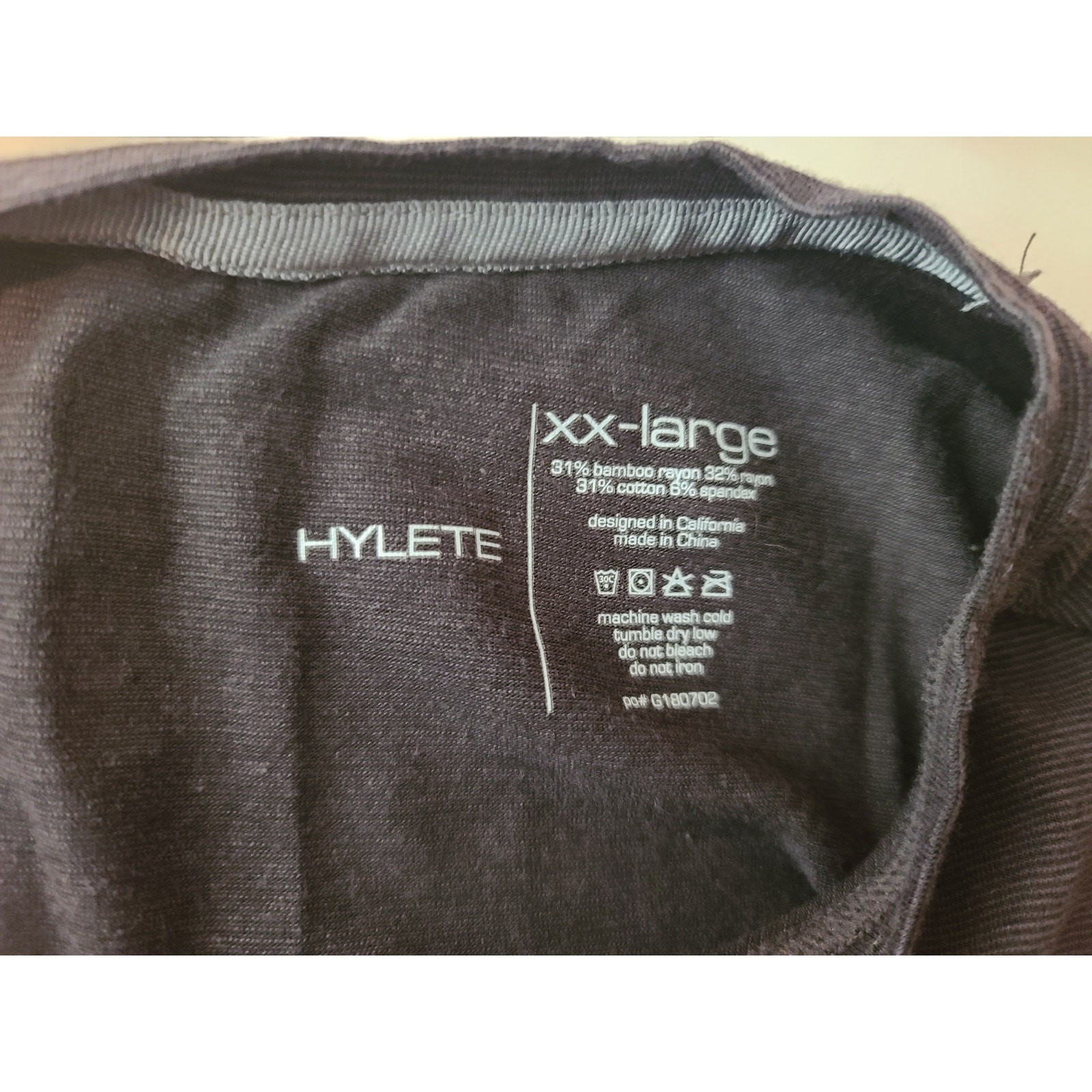 Hylete black grey long sleeve henley shirt - XXL / 2XL gallery