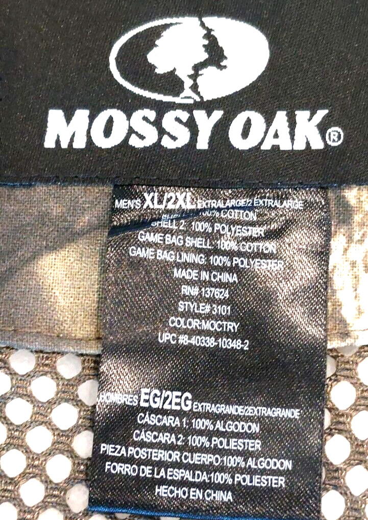 Mossy Oak Dove Vest Lined Game Bag Bird XL/2XL gallery