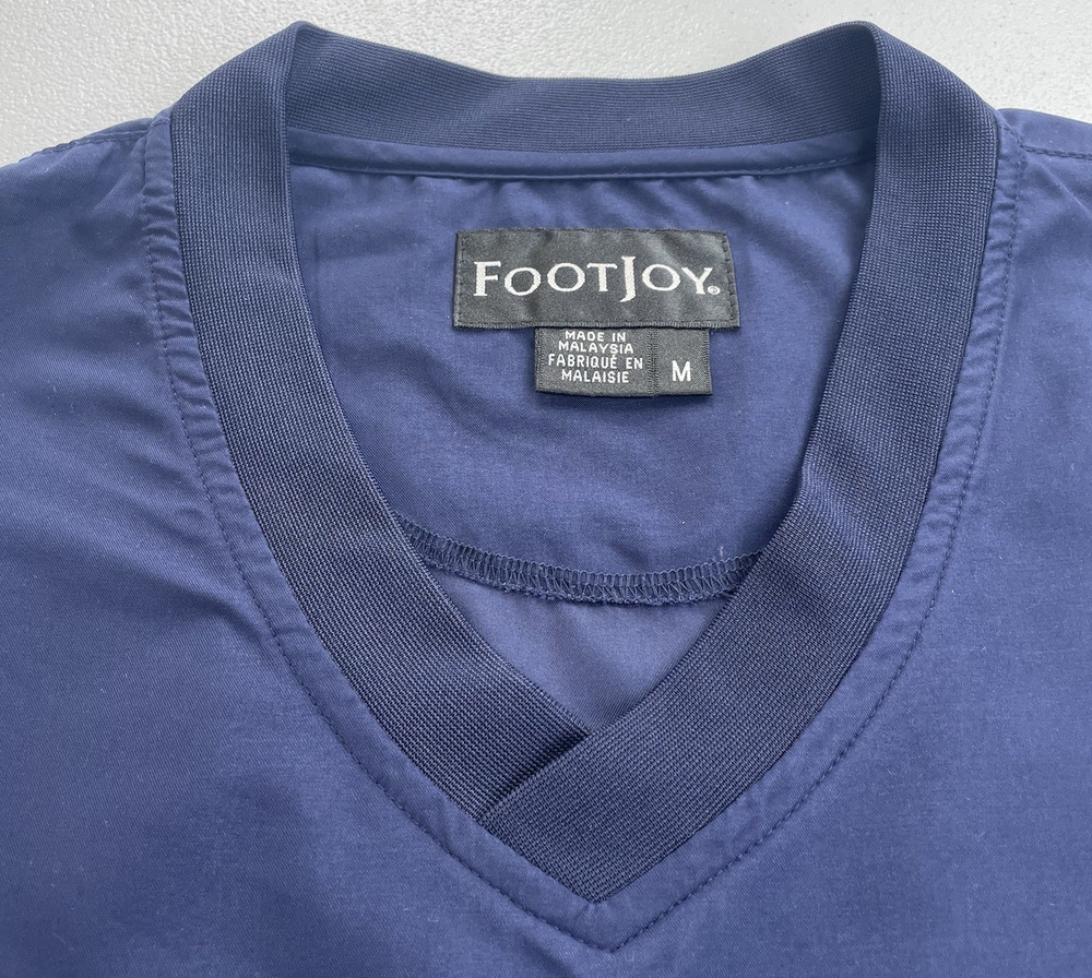 FootJoy Men's M Medium Wind Shirt Pullover Half-Sleeve V-Neck Golf Outdoor Blue