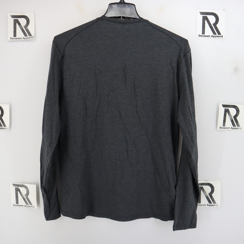 Lululemon Mens Large 5 Year Basic Henley Long Sleeve Shirt Heathered Dark Gray gallery