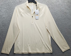 FILA UPF 50 Golf Performance Activewear Shirt Men’s S Tan Mock Neck Quarter Zip