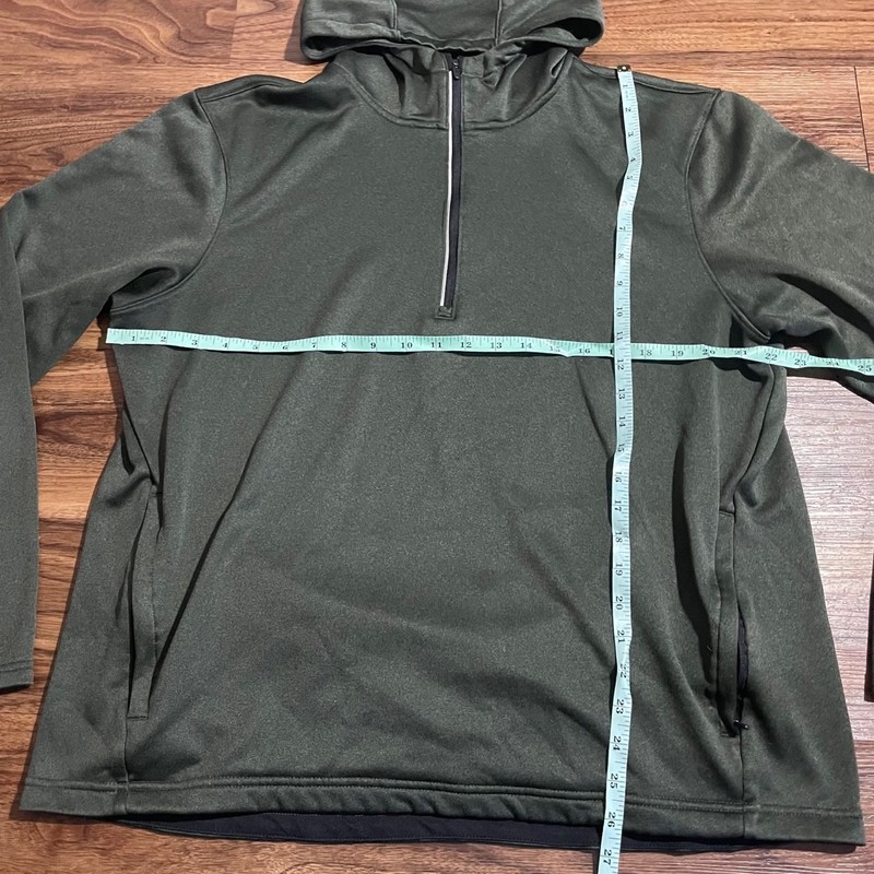 Old Navy Active Go Dry 1/4 Zip Hoodie Pullover Logo Green Sweater Men’s Size XL gallery
