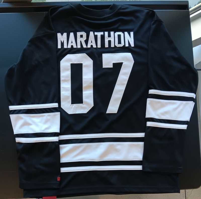 RARE The Marathon Clothing TMC Black/White Hockey Jersey Size Mens Medium gallery