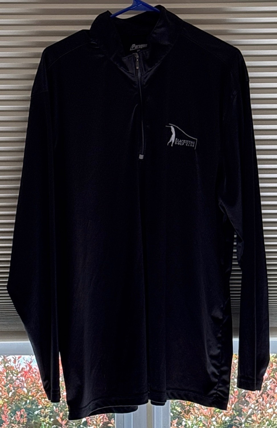 Mens Paragon 1/4 Zip Pullover Light Weight Black 2XL W/ Blackstone (IL) Logo gallery