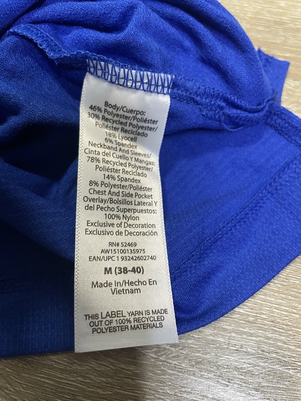 NWT Athletic Works Pockets Jacquard Tee Mens Size M Blue Running Athletic Shirt gallery