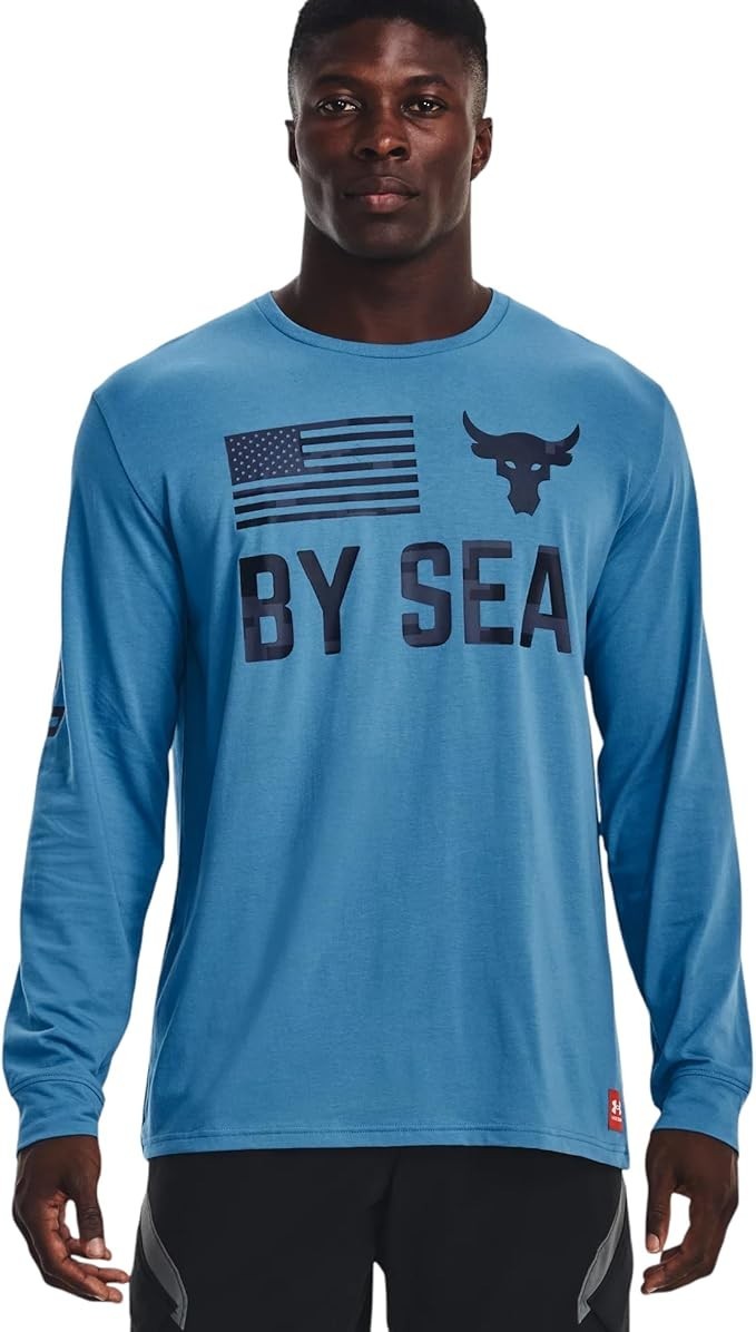 Under Armour Project Rock Vet Day By Air Men's Long Sleeve Blue Sz Medium NEW! gallery
