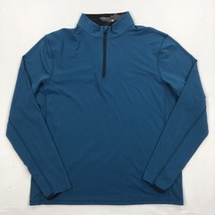 GREYSON Men’s Wolf Logo Activewear Quarter Zip Pullover Shirt Size M Teal Blue