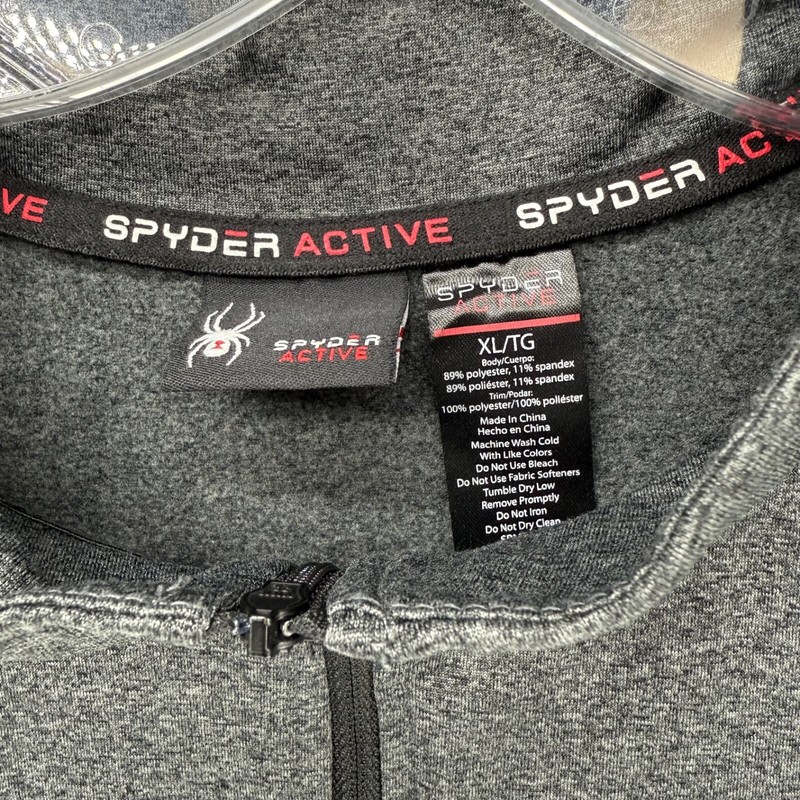 Spyder Shirt Mens Extra Large Grey Active 1/4 Zip Sweater Base Layer Spider gallery