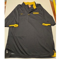 Nike Missouri Tigers Mens Large Quarter Zip Pullover Shirt Black Yellow