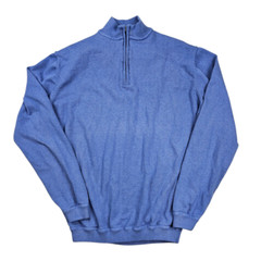 Johnnie-O Quarter Zip Performance Pullover Mens Medium Blue Golf Merino Wool