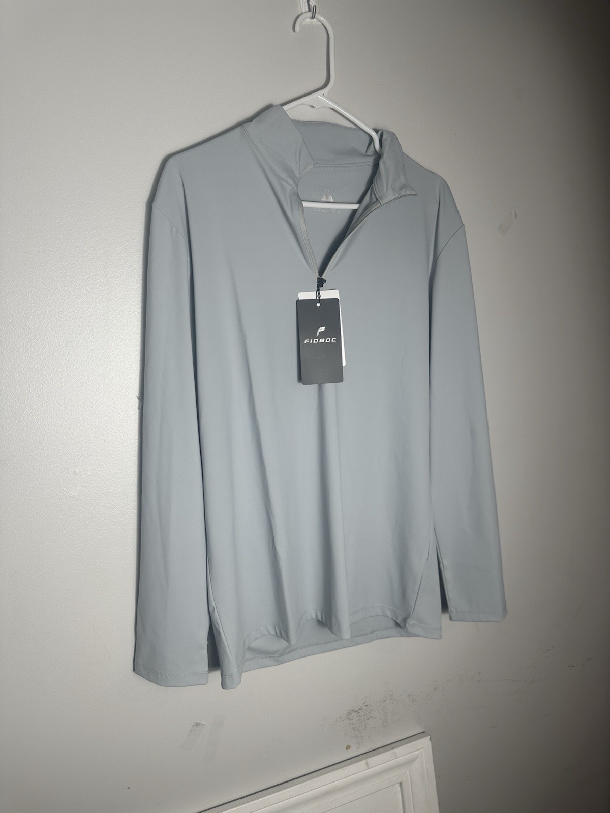 FIOBOC Fleece Turtleneck SmoothBlend Gray Half Zip Mock Neck Size L Men’s gallery