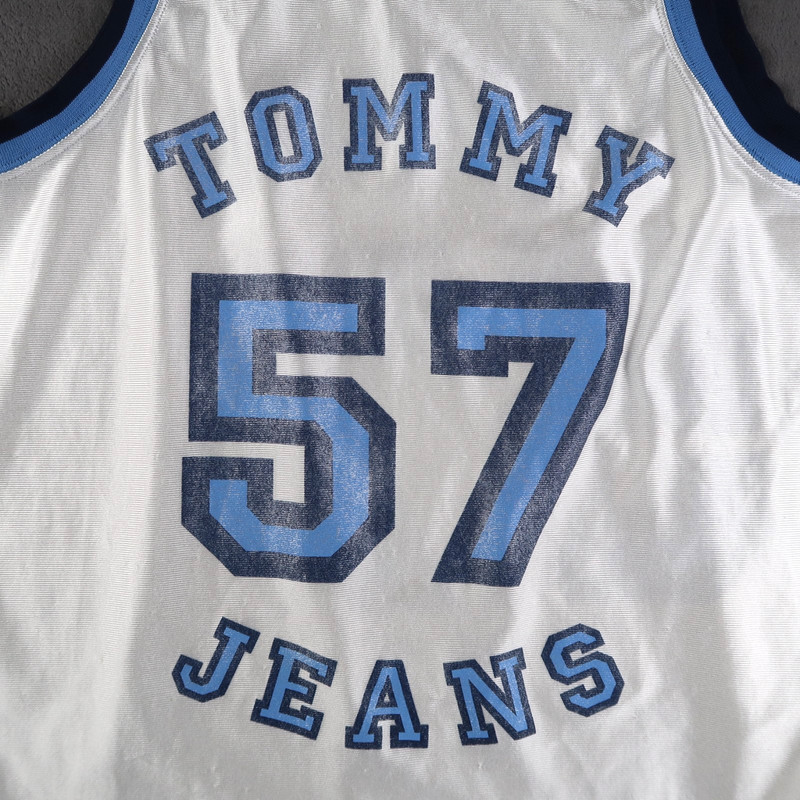 Vintage 90s Tommy Jeans Basketball Jersey Tommy Hilfiger Size XL XLarge USA Made gallery