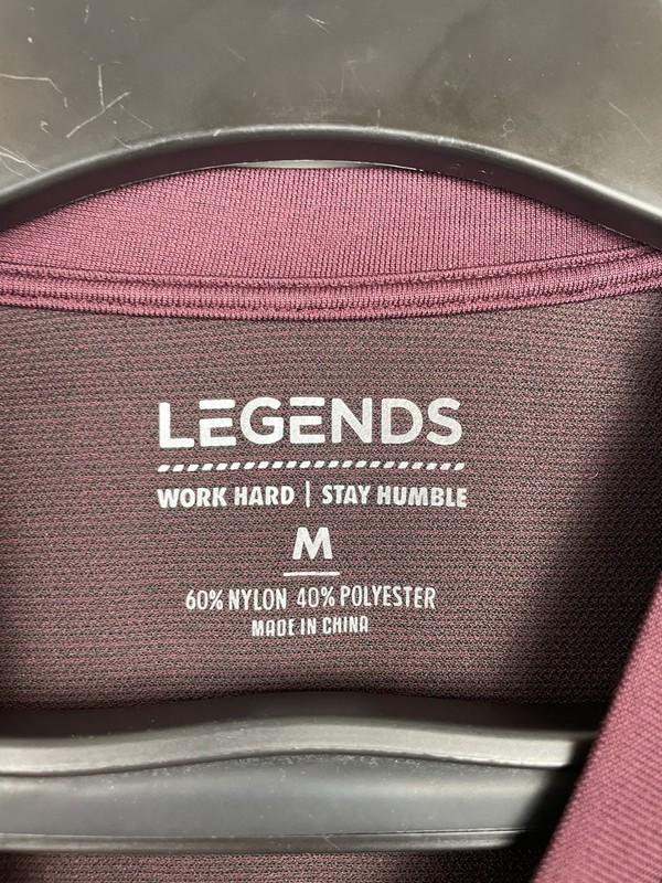Legends Shirt Men Medium Maroon Red Active Performance Training Gym Short Sleeve gallery