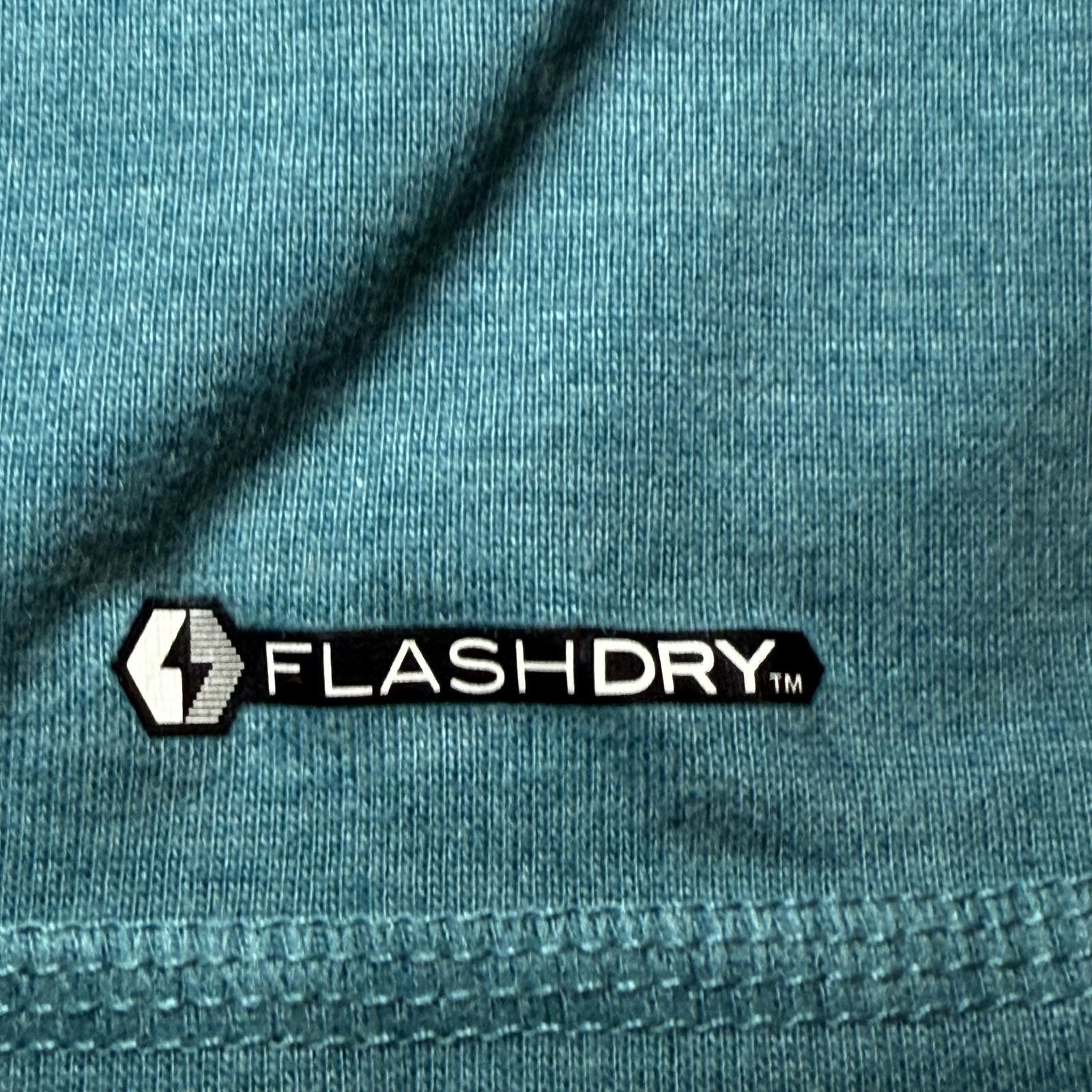 North Face Men's Adventure Polo. Flash Dry Size XL, Teal Snap closure gallery