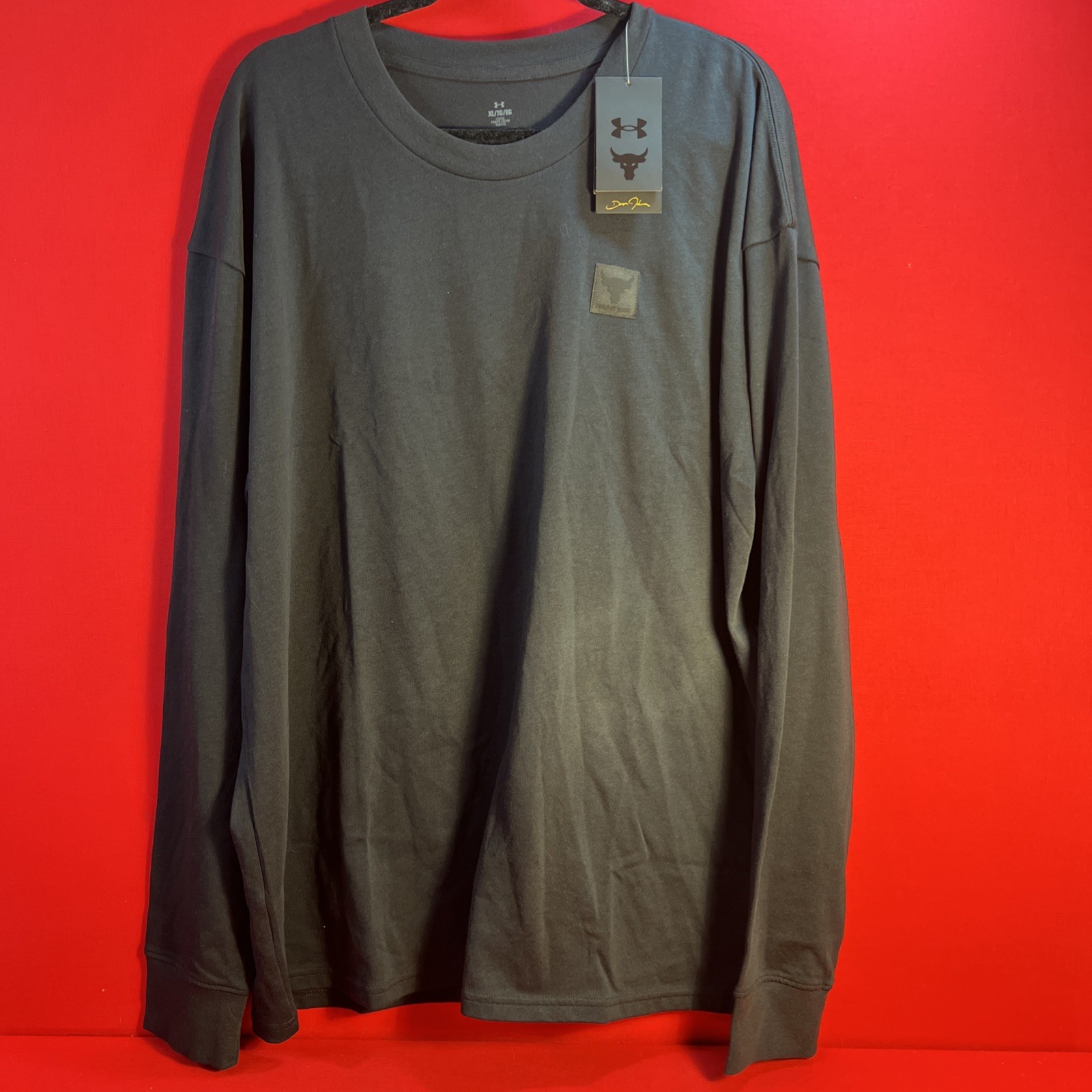 Under Armour Project Rock Cuffed Long Sleeve T Shirt Men's Sz XL Black NWT gallery