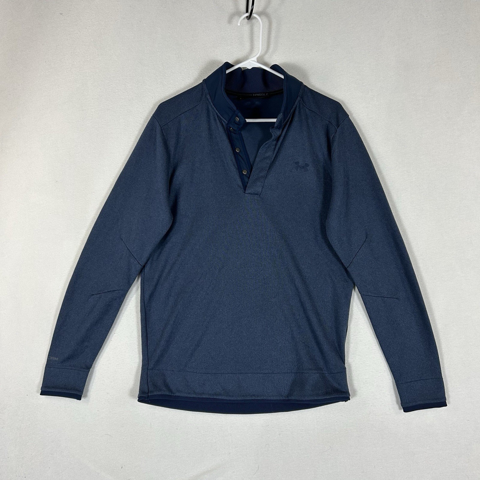Under Armour Golf Storm Cold Gear 1/4 Snap Pullover Mens Medium Mock Neck Blue gallery