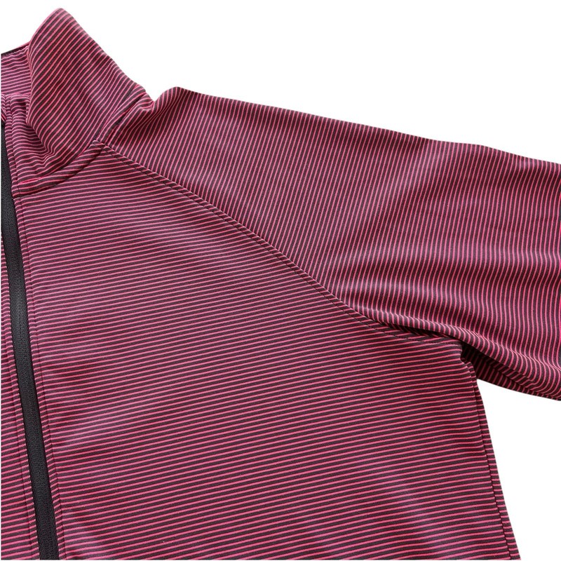Under Armour Heat Gear Mens S Gray Pink Stripe 1/2 Zip Loose Fit Athletic Jacket gallery