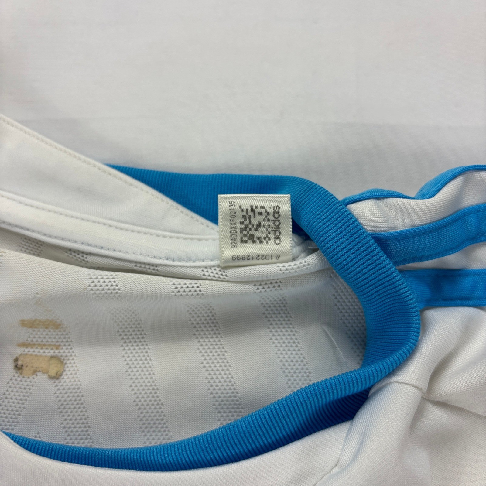 Adidas ClimaCool Mens White Blue Soccer Jersey Athletic Tee Size M Training gallery