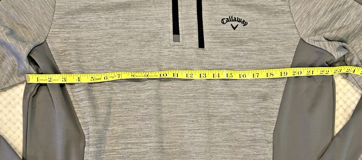 Callaway Golf Men's Pullover 1/4 Zip Long Sleeve Fleece Lined Sweater Gray LG gallery