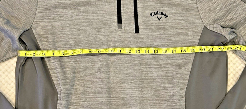Callaway Golf Men's Pullover 1/4 Zip Long Sleeve Fleece Lined Sweater Gray LG gallery