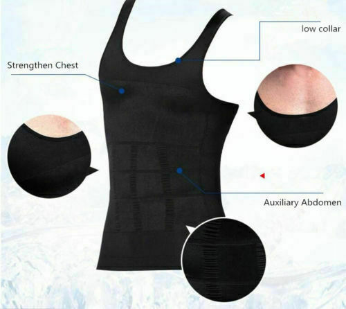 Men Slimming Body Shaper Abdomen Compression Corset Exercise Tank Top Vest Sport gallery