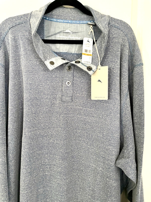 Mens Tommy Bahama Shirt 4X Pullover Snap 4XLB Slate Blue Gray $138 NWT gallery