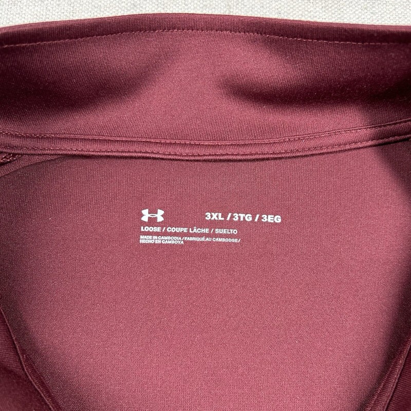 Under Armour Sweater Mens 3xl 1/4 Zip Pullover Lightweight Gym Training Maroon gallery