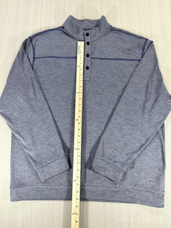 Roundtree&Yorke Performanace Golf Men's Shirt 1/4 Button Long Sleeve Gray #3636 gallery