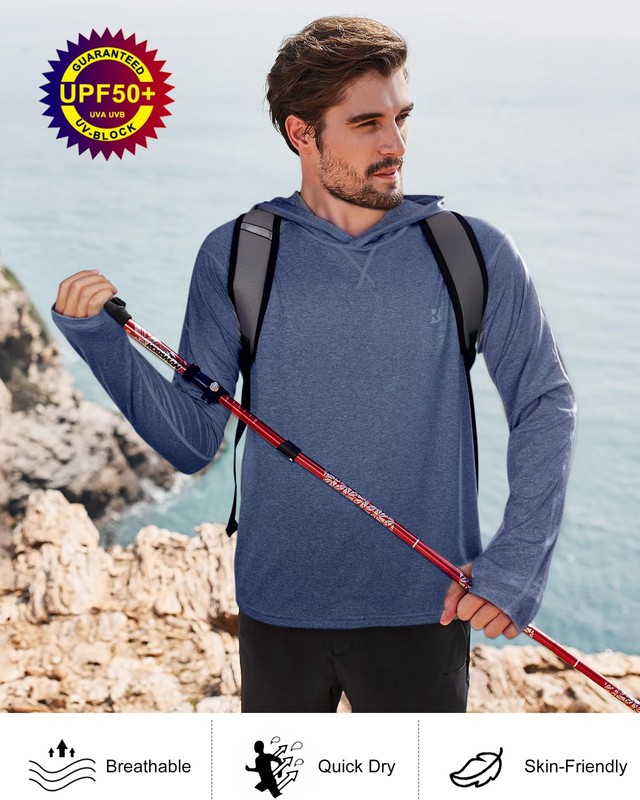 UPF 50+ Fishing Shirts for Men Long Sleeve UV Sun Protection Hoodie Outdoor H... gallery
