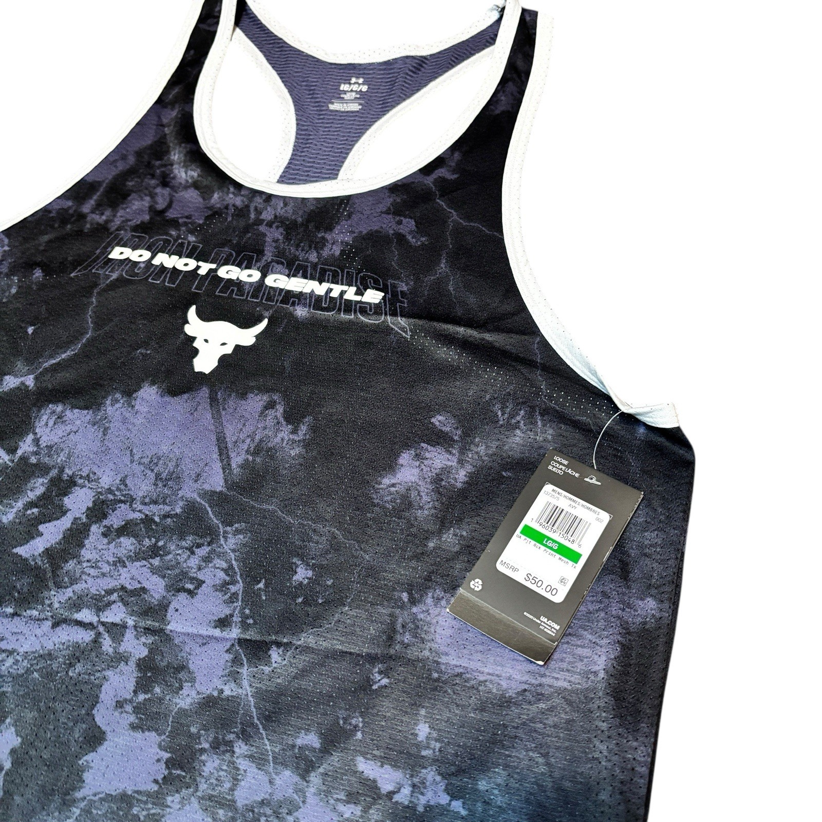 Under Armour Project Rock Mesh Tank Top Mens Large Do Not Go Gentle NEW gallery