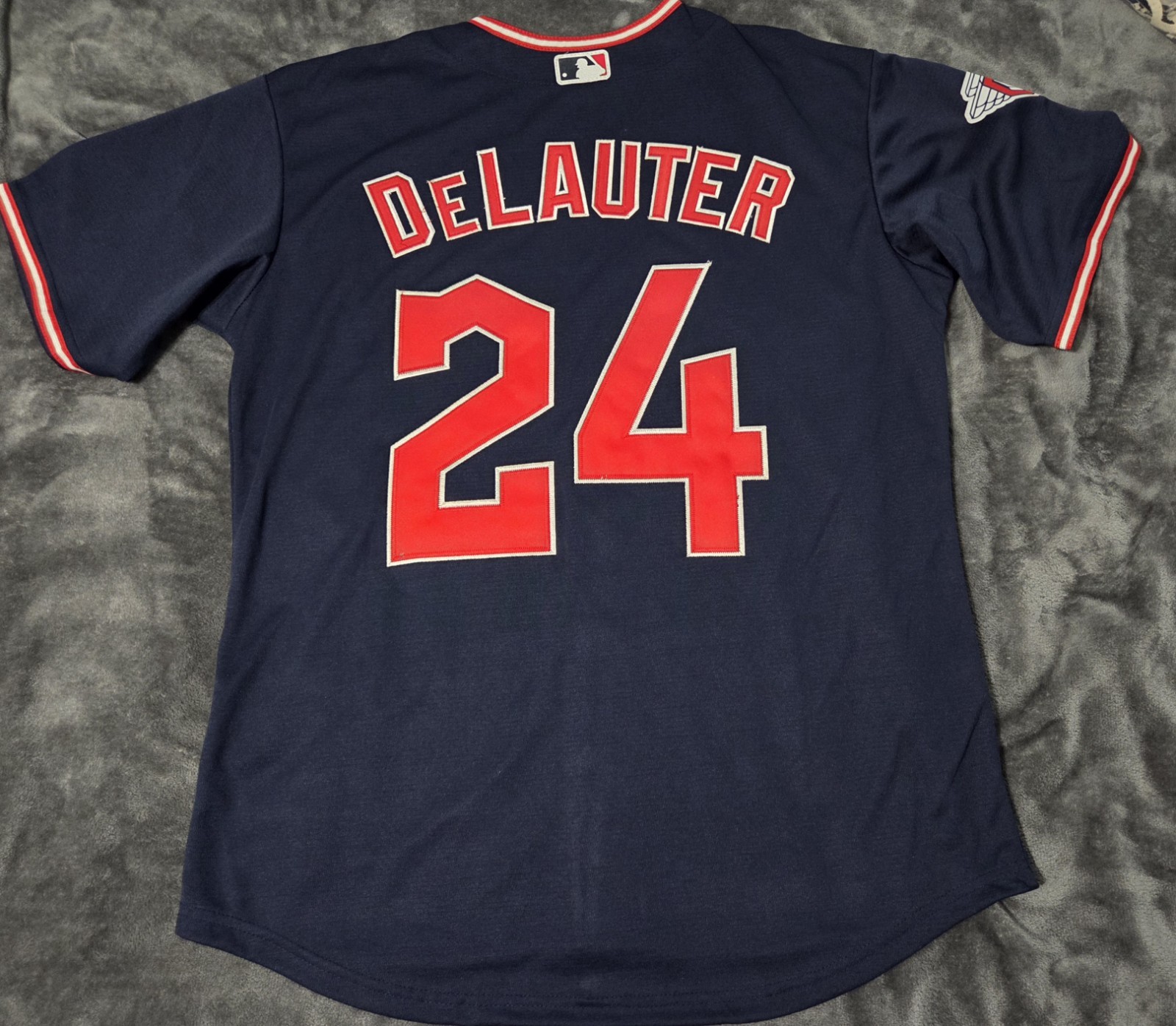 Fast Free Shipping XL Chase DeLauter Cleveland Guardians Stitched Jersey 24 gallery