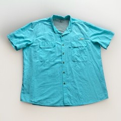 GH Bass Vented Fishing Short Sleeve Shirt Mens 3XL Blue UPF 15 Sunblocker