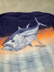 Reel Legends Performance Outfitters Reel-Tec Shirt Mens L Purple Orange Sunset
