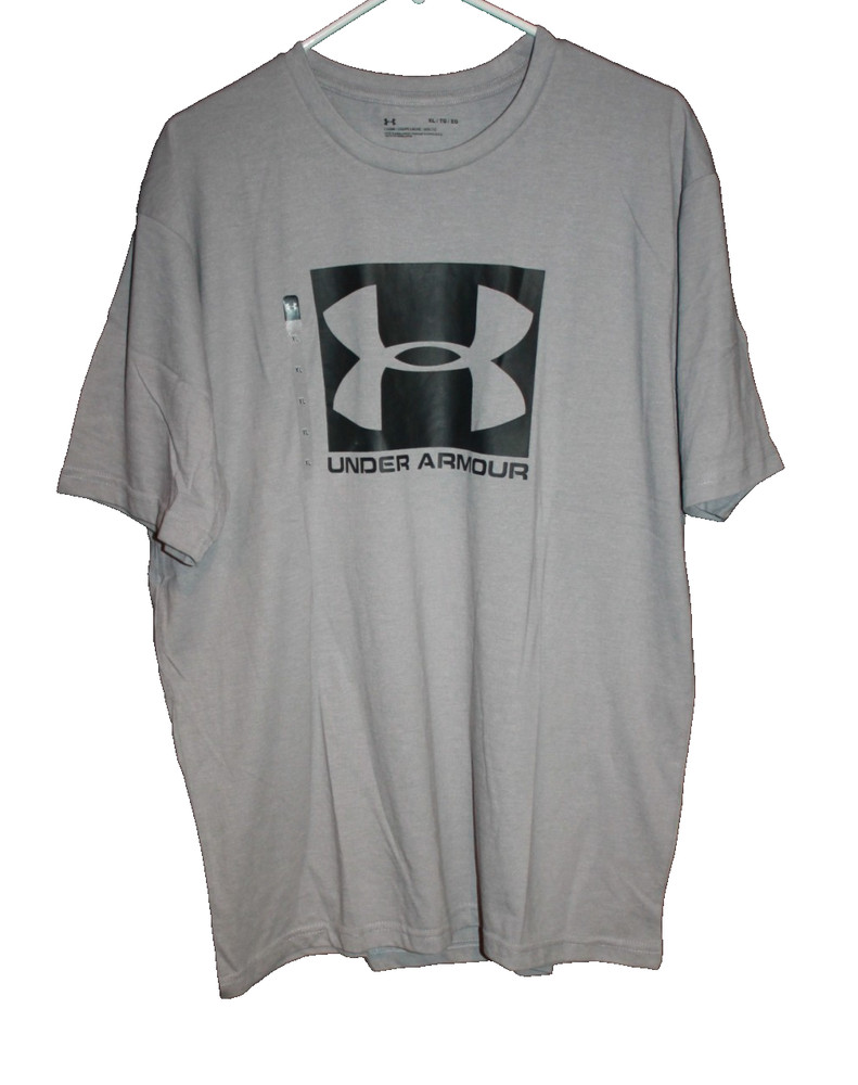 Under Armour UA Boxed Sportstyle Men's Logo T-Shirt Grey Black Size XL NEW