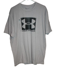 Under Armour UA Boxed Sportstyle Men’s Logo T-Shirt Grey Black Size XL NEW
