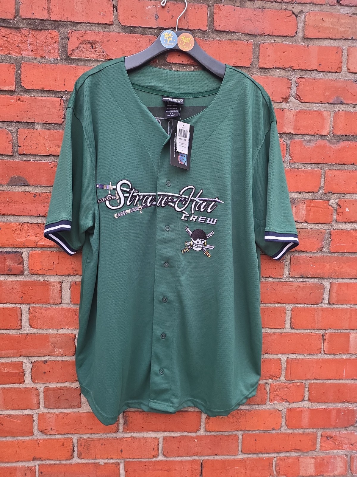 One Piece Straw Hat Crew Roronoa Zoro Baseball Jersey 2X NWT (RS) gallery