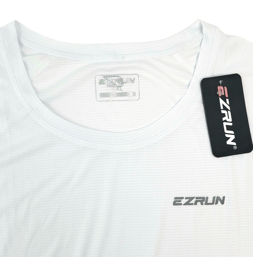 EZRUN Men's Lightweight Athletic Stretch T-Shirt White 4XL Quick Dry Swim Rash gallery