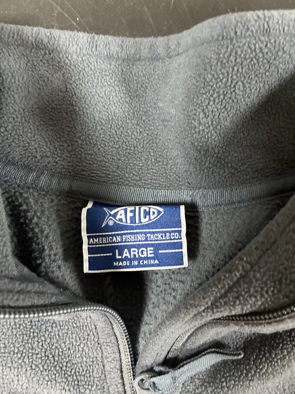 AFTCO 1/2 ZIp Pullover Men Large Gray Fleece Performance Mock Neck Long Sleeve gallery